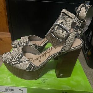 Sam Edelman Snakeskin Platform Sandals
